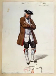 Giuseppe Verdin Luisa Millerin puku, luonnos