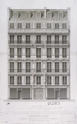 Suunnitelma Haussmann-tyyliseksi asuinkortteliksi Rue de la Paix