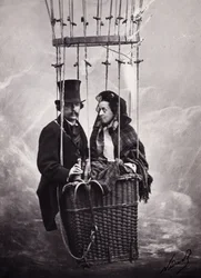 Paul Nadar ja hänen vaimonsa ilmapallon korissa (kuumailmapallo) (m/v kuva)