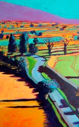 Iltapäivä #3 (yksityiskohta), 2024 (akryyli kartongille)