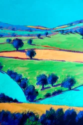 Cotswold Valley #2 (yksityiskohta), 2024 (akryyli kartongille)