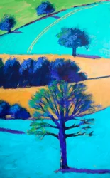 Cotswold Valley #3 (yksityiskohta), 2024 (akryyli kartongille)