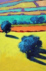 Cotswold Way lähikuva 1 (akryyli aluksella)