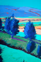 Looking West #3 (yksityiskohta), 2024 (akryyli kartongille)