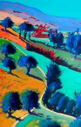 Looking West #4 (yksityiskohta), 2024 (akryyli kartongille)