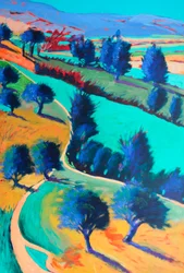 Looking West #5 (yksityiskohta), 2024 (akryyli kartongille)