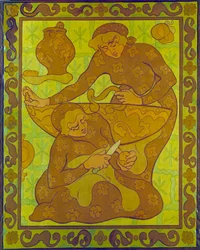 Apple Peelers Tapestry Paul Ranson (1864-1909) 1900-luvun yksityinen kokoelma