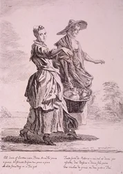 Kaksi astianmyyjää, Cries of London, 1760
