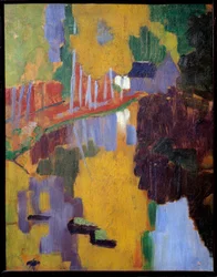 Talisman, rakkauspuukatu. Puun heijastus vedessä. Paul Serusierin maalaus (1863 - 1927)