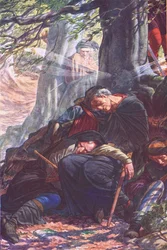 Kun täällä kuorsaat valhetta, kuva Myrskystä, 1908