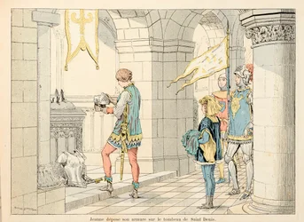 Kuvitus otettu Theodore Cahun kirjasta "" Jeanne of Arc "" ja kuvittanut Paul De Semant (1855-1915): Jeanne d