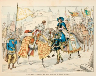 Kuvitus otettu Theodore Cahun kirjasta "" Joan of Arc "" ja kuvittanut Paul De Semant (1855-1915): 13. toukokuuta