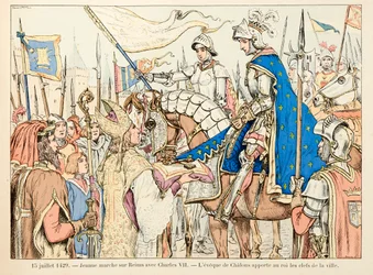 Kuvitus otettu Theodore Cahun kirjasta "" Joan of Arc "" ja kuvittanut Paul De Semant (1855-1915): 15. heinäkuuta