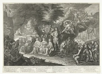 Allegoria kuningas Vilhelm III:sta rauhantuottajana Euroopassa, 1697 Kuningas Vilhelm III:n palauttama rauha Euroopassa / Anno 1697 / La Paix retablie dans l