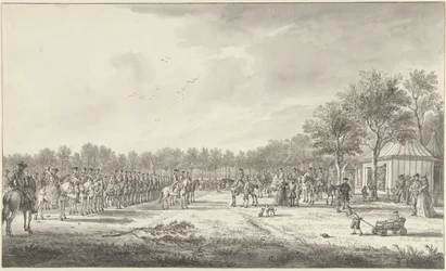 Prinssi William V:n ratsuväen revyy Malieveldillä Haagissa, 1770