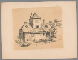 Näkymä maalaistaloon Ixellesissä Ixelles (otsikko objektissa) Paulus Lautersin maalaukselliset kasvot (sarjan nimi) Etrennes pittoresques pour 1839, par Lauters (sarjan nimi)
