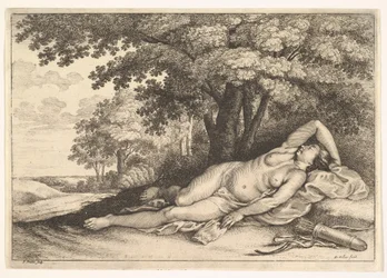Nukkuva metsästäjä, 1625-77.