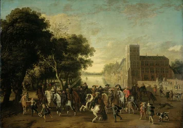 Prinssi Maurits, mukana prinssi Frederik Hendrik, Böömin Fredrik V ja hänen vaimonsa Elisabet Stuart sekä muita, Buitenhofissa, Haagissa.