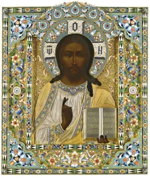Kristus Pantokraattori. Imperiumin junan onnettomuuden aikana tapahtuneen ihmeellisen pelastuksen yhteydessä,
