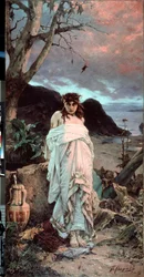 ""Medusa"" Yhden Gorgonin esitys hypnoottisella katseella - Pavel Aleksandrovich Svedomskyn (1849-1904) maalaus 1882 Valtion Tretjakov-galleria, Moskova