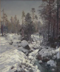 Kevät sulaa (öljy kankaalle)