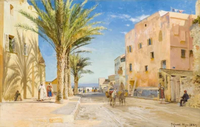 Algier, Nachmittag in Algier / Gemälde von P.Mönsted