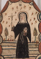 Saint Rita of Cascia, n. 1815 (vesipohjainen maali puulevylle)