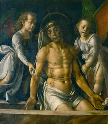 Pietà kahden enkelin kanssa, 1480.