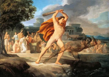 Hercules voitti Thanatosin (öljy kankaalle)