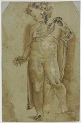 Putto pitelee kukkia