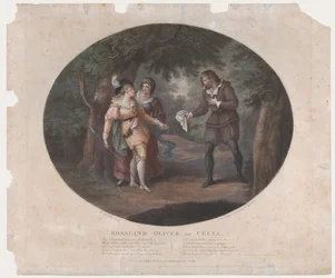 Rosalind, Oliver ja Celia Shakespeare, Kuten pidät, näytös 4, kohtaus 6, 1791, 1791.