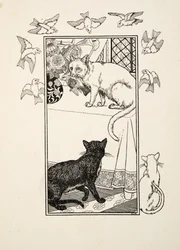 A Singular Interposition, julkaisusta Sata anekdoottia eläimistä, pub. 1924 (kaiverrus)