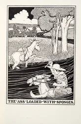 The Ass Loaded wth Sponges, teoksesta Fontaine Fables, pub. 1905