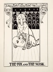 Kettu ja naamio, teoksesta "Sata Aisopoksen satua", julkaistu 1903