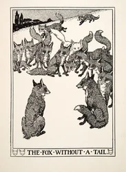 Kettu ilman häntää, julkaisusta A Hundred Fables of Aesop, pub.1903
