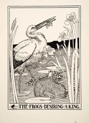 The Frogs Desiring a King, sarjasta A Hundred Fables of Aesop, pub.1903