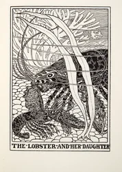 Hummeri ja hänen tyttärensä, teoksesta Fontaine Fables, pub. 1905