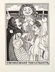 The Oyster and the Litigants, Fontaine Fables, pub. 1905 (kaiverrus)