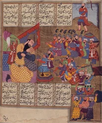 Lisää 19766 fol.289v The Giant Salsal, "Khavarnama" 1686 (vellum)