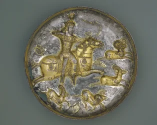 Kulho, Iran, Sasanian aika, 4.-5. vuosisadat (hopeaa ja kullattua)