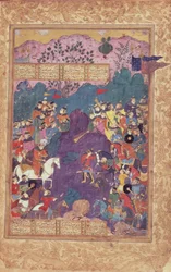 Isfandiyarin kuolema, Firdawsin (vellum) "Shahnama" (Kuninkaiden kirja)