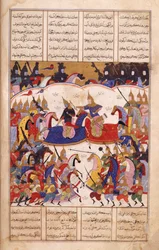 Tai. 13836, f.17v Islandar Fights the Zangis, kuva "Sharafnamasta"