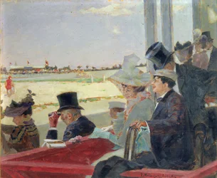 Hevosurheilu, 1902 (öljy puulle)