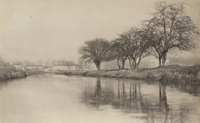 Kylä joen rannalla, 1890-1891, painettu 1893.
