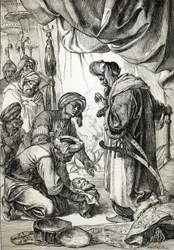 Ali Pashan Janina (1750-1822) pää, jonka sicarit esittivät sulttaani Mahmud II:lle