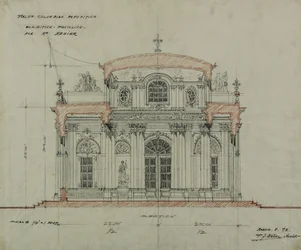 Suklaa-Menier-paviljonki, Kolumbian maailmannäyttely, Chicago, Illinois, luonnosleikkaus