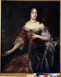 Ranskan kuningatar Henriette Marien (1609-1669) muotokuva. Ranskan kuningatar Henrietta Marian (1609-1669) muotokuva. Sir Peter Lelyn (1618-1680) maalaus. Englantilainen taide, barokkityyli. Öljy kankaalle. Alueellinen taidemuseo, Poltava, Ukraina