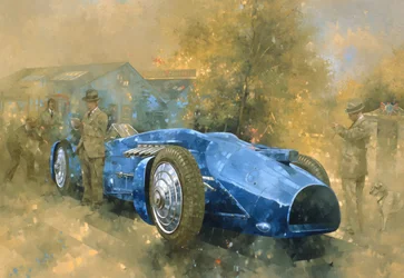 Bluebird at Brooklands (öljy kankaalle)