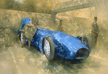 Bluebird at Brooklands (öljy kankaalle)
