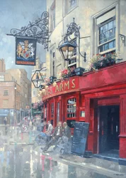 The Kings Arms, Shepherd Market, Lontoo (öljy kankaalle)